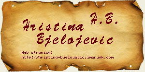 Hristina Bjelojević vizit kartica
